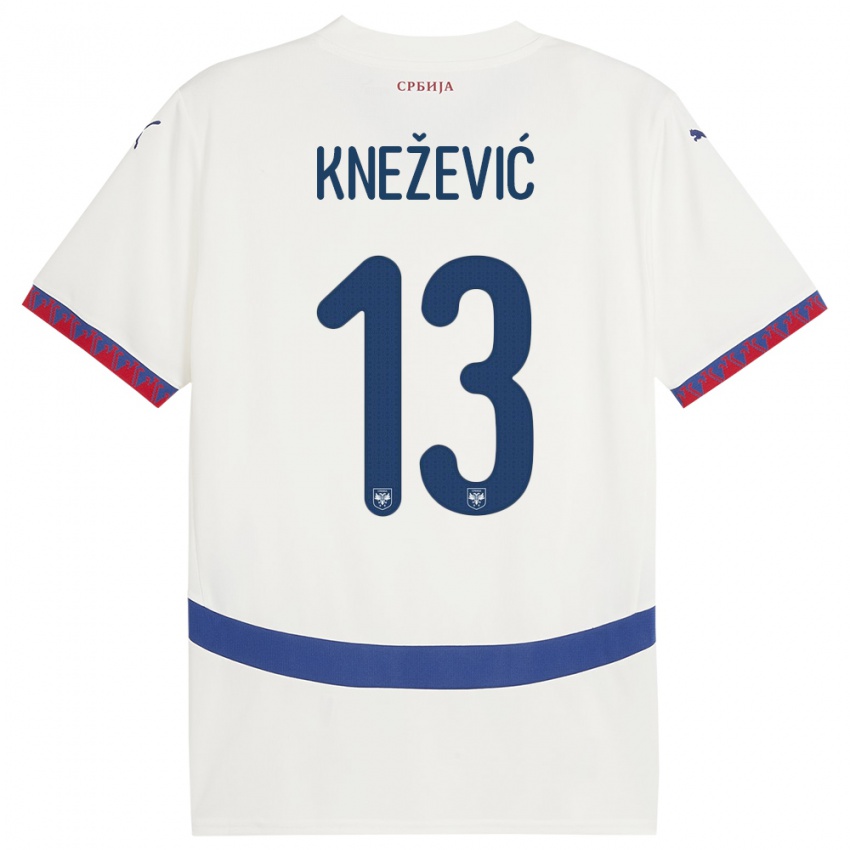 Bambino Maglia Serbia Milana Knezevic #13 Bianco Kit Gara Away 24-26 Maglietta