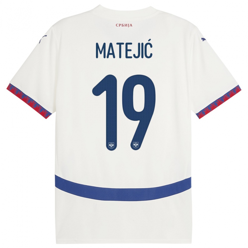 Bambino Maglia Serbia Nina Matejic #19 Bianco Kit Gara Away 24-26 Maglietta