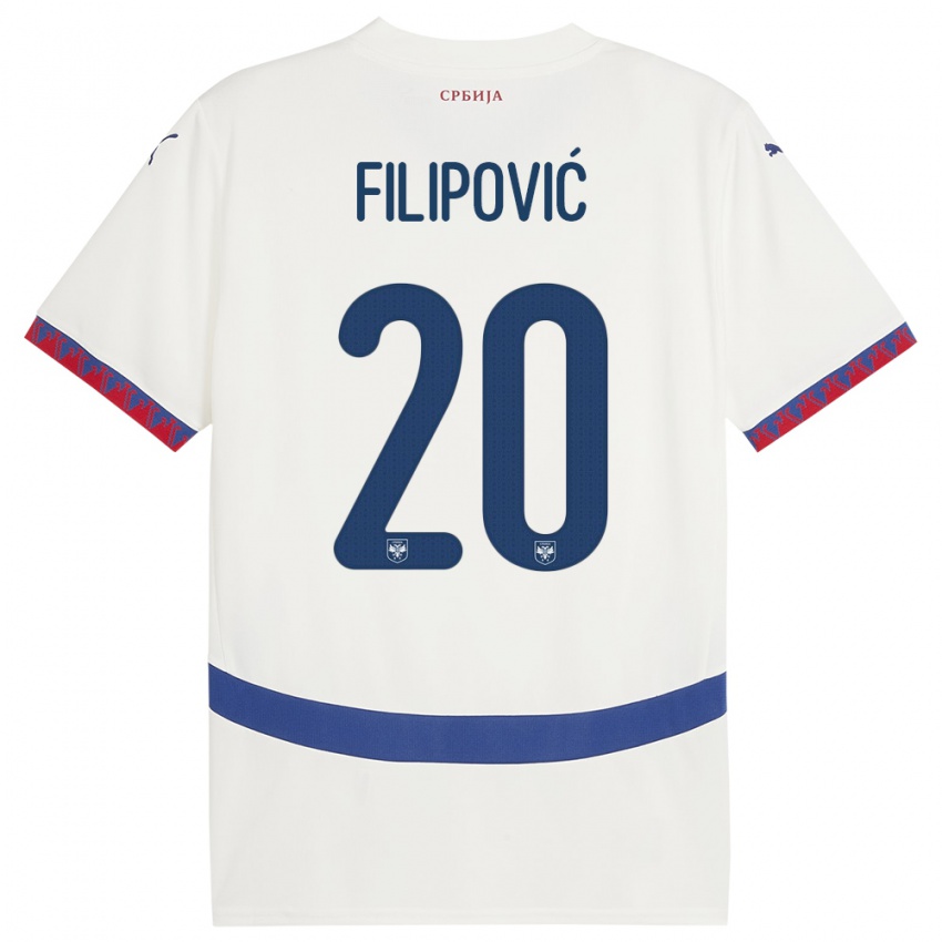 Bambino Maglia Serbia Tijana Filipovic #20 Bianco Kit Gara Away 24-26 Maglietta