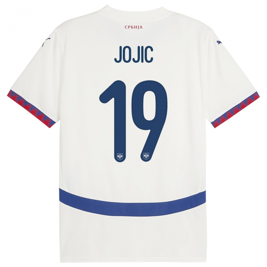 Bambino Maglia Serbia Nikola Jojic #19 Bianco Kit Gara Away 24-26 Maglietta