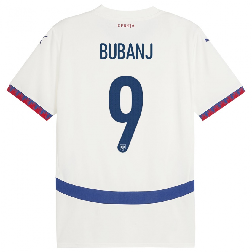 Bambino Maglia Serbia Mateja Bubanj #9 Bianco Kit Gara Away 24-26 Maglietta