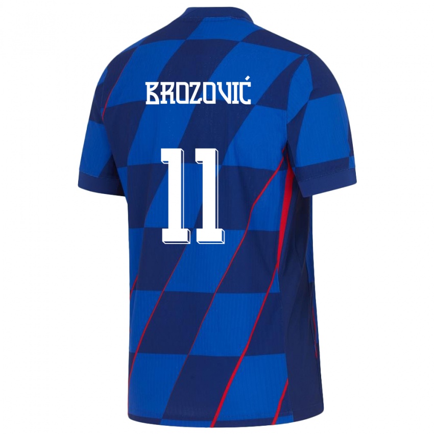 Bambino Maglia Croazia Marcelo Brozovic #11 Blu Kit Gara Away 24-26 Maglietta