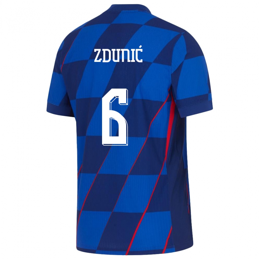 Bambino Maglia Croazia Lea Zdunic #6 Blu Kit Gara Away 24-26 Maglietta