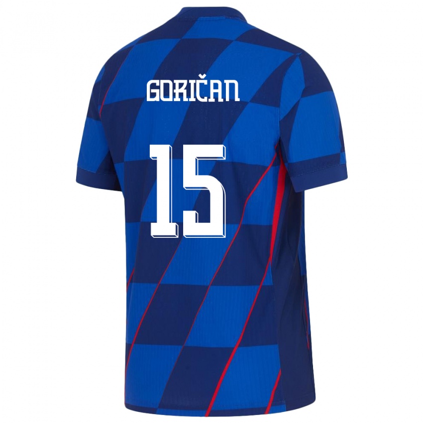 Bambino Maglia Croazia Silvio Gorican #15 Blu Kit Gara Away 24-26 Maglietta