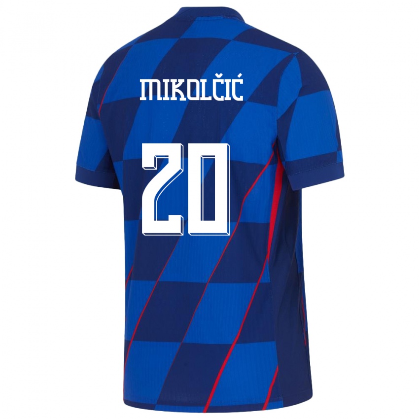 Bambino Maglia Croazia Simun Mikolcic #20 Blu Kit Gara Away 24-26 Maglietta