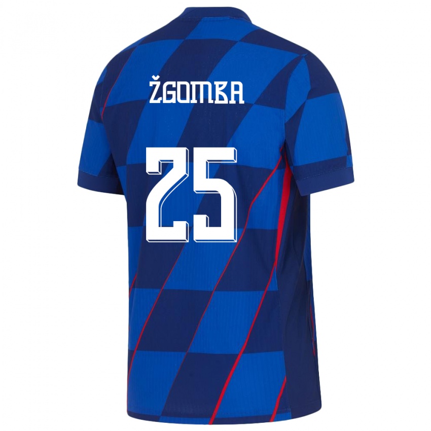 Bambino Maglia Croazia Marin Zgomba #25 Blu Kit Gara Away 24-26 Maglietta