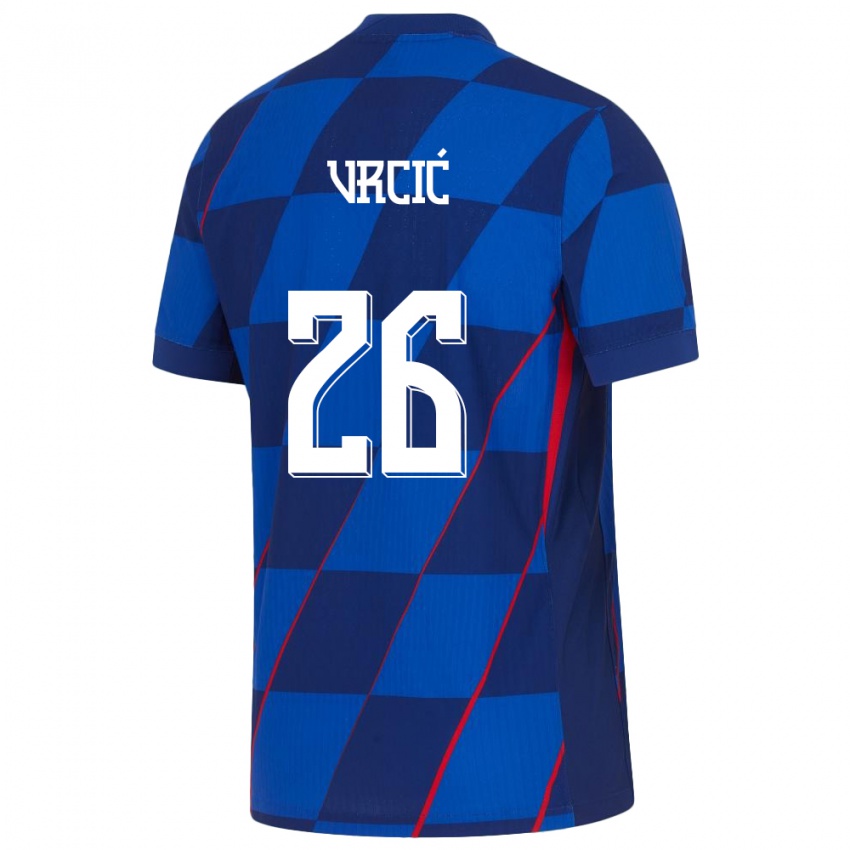 Bambino Maglia Croazia Jere Vrcic #26 Blu Kit Gara Away 24-26 Maglietta