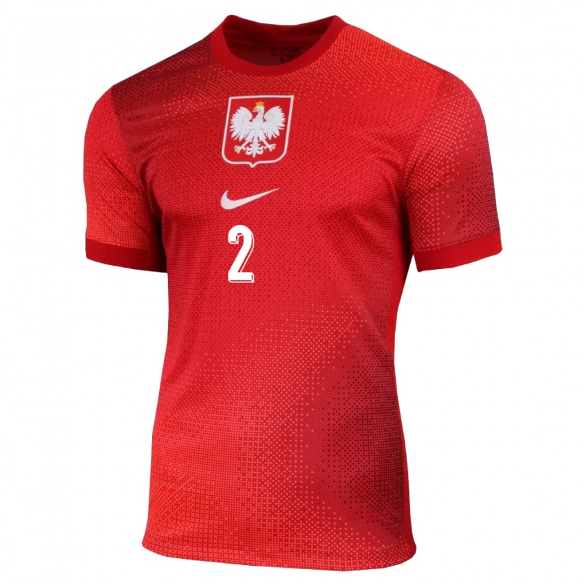 Bambino Maglia Polonia Dominik Szala #2 Rosso Kit Gara Away 24-26 Maglietta