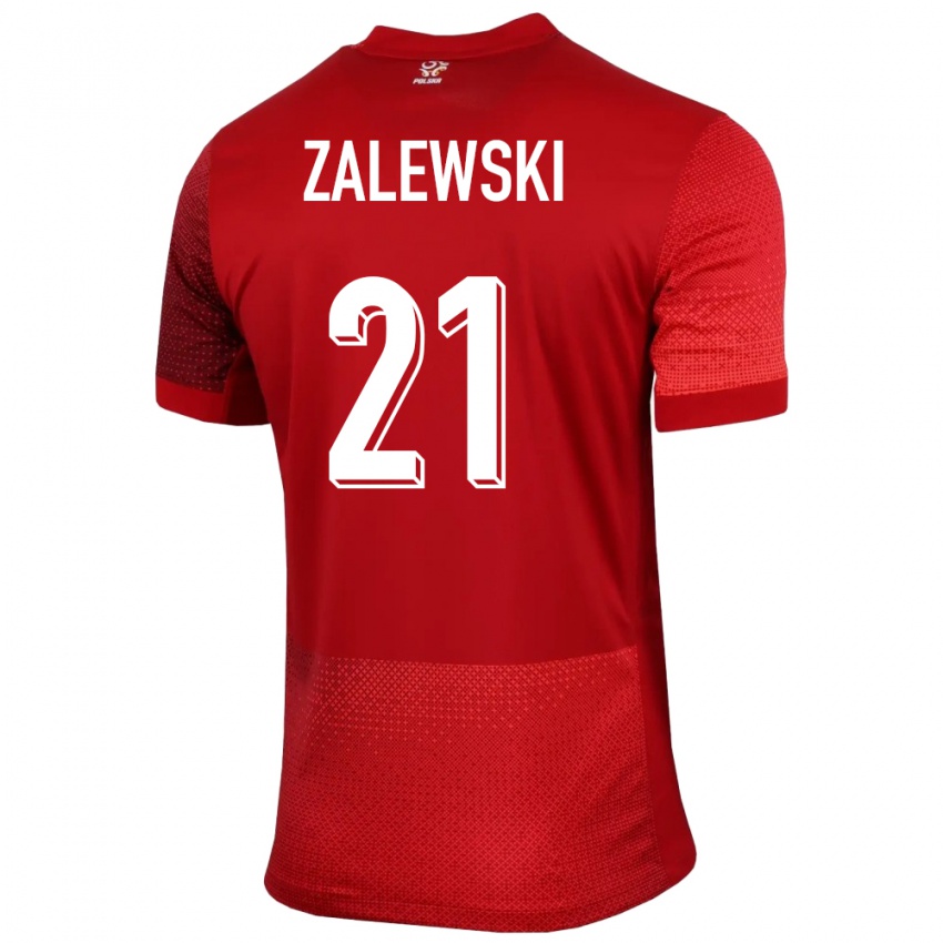 Bambino Maglia Polonia Nicola Zalewski #21 Rosso Kit Gara Away 24-26 Maglietta