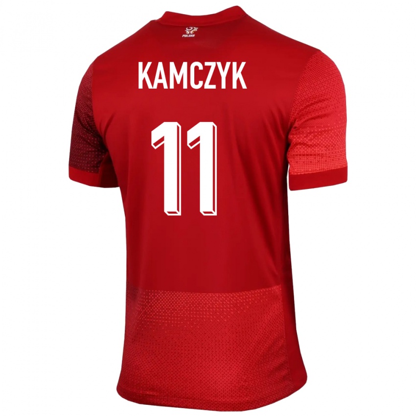 Bambino Maglia Polonia Ewelina Kamczyk #11 Rosso Kit Gara Away 24-26 Maglietta