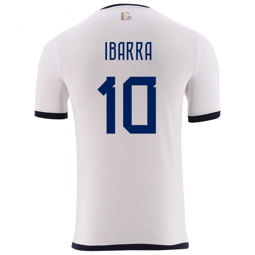 Bambino Maglia Ecuador Romario Ibarra #10 Bianco Kit Gara Away 24-26 Maglietta