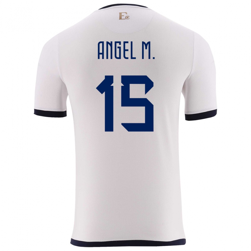 Bambino Maglia Ecuador Angel Mena #15 Bianco Kit Gara Away 24-26 Maglietta