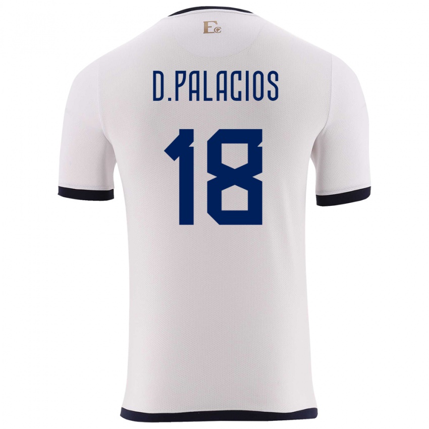 Bambino Maglia Ecuador Diego Palacios #18 Bianco Kit Gara Away 24-26 Maglietta