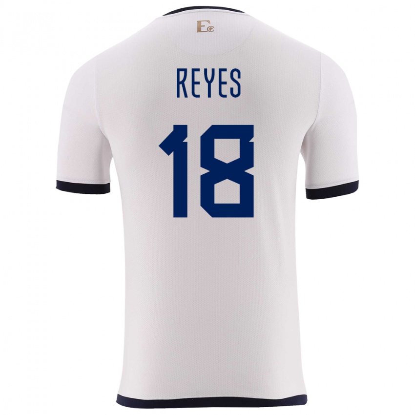 Bambino Maglia Ecuador Ashley Reyes #18 Bianco Kit Gara Away 24-26 Maglietta