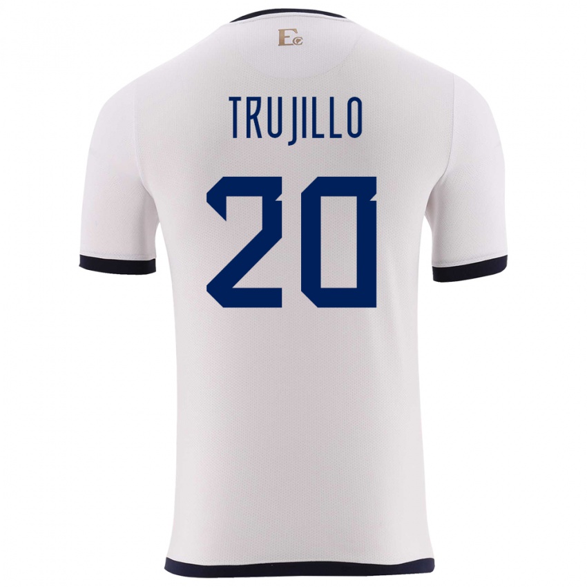 Bambino Maglia Ecuador Isabel Trujillo #20 Bianco Kit Gara Away 24-26 Maglietta