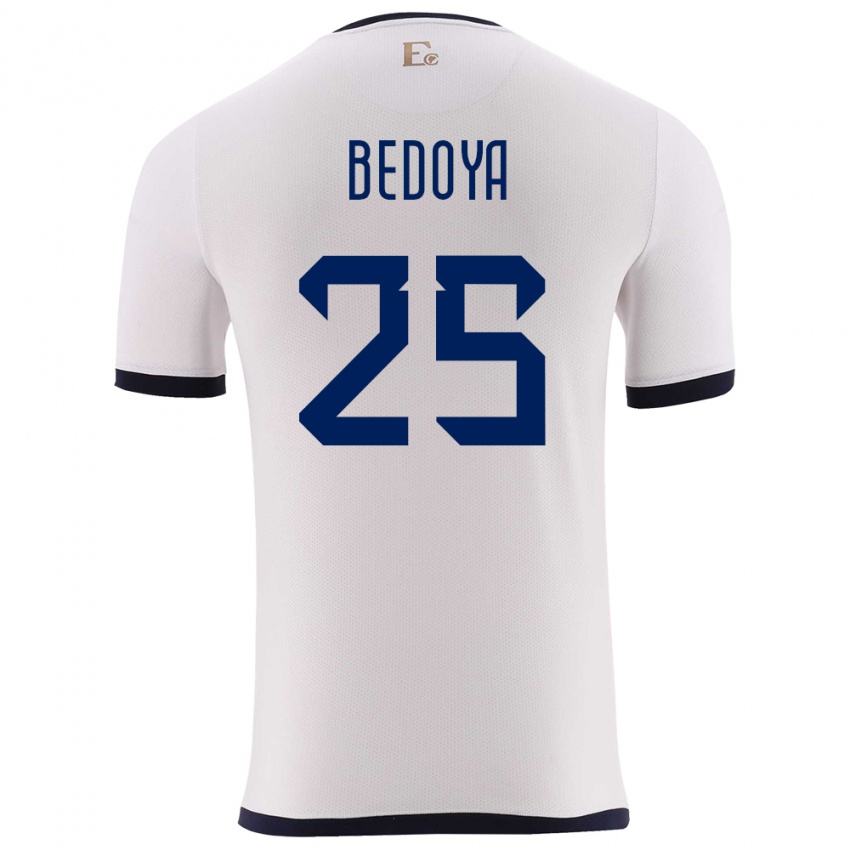 Bambino Maglia Ecuador Jaydah Bedoya #25 Bianco Kit Gara Away 24-26 Maglietta