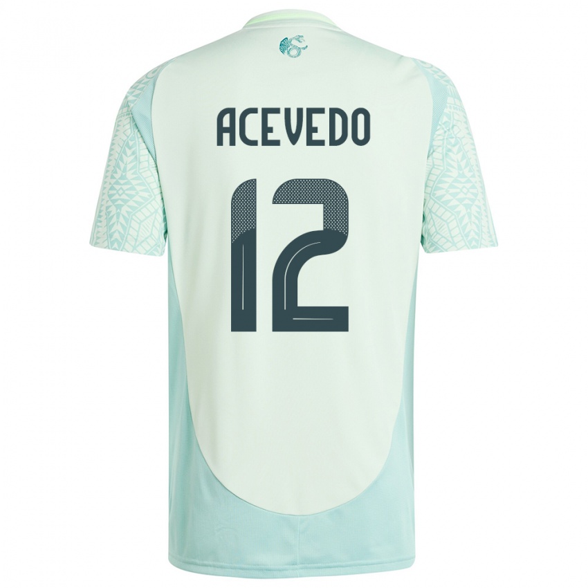 Bambino Maglia Messico Carlos Acevedo #12 Lino Verde Kit Gara Away 24-26 Maglietta