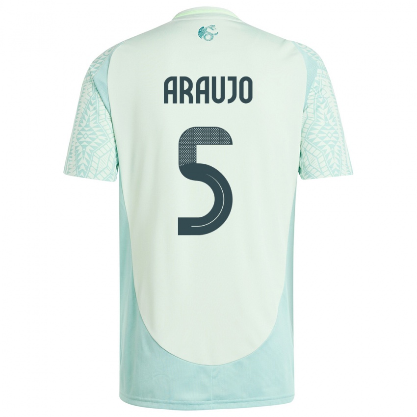 Bambino Maglia Messico Julian Araujo #5 Lino Verde Kit Gara Away 24-26 Maglietta