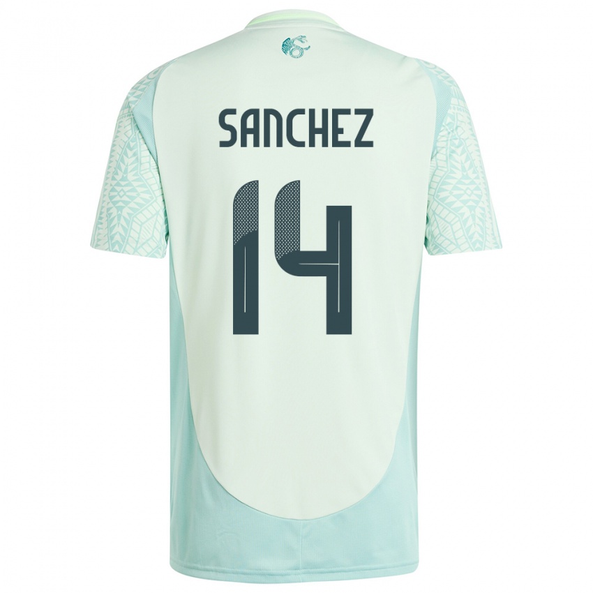 Bambino Maglia Messico Erick Sanchez #14 Lino Verde Kit Gara Away 24-26 Maglietta