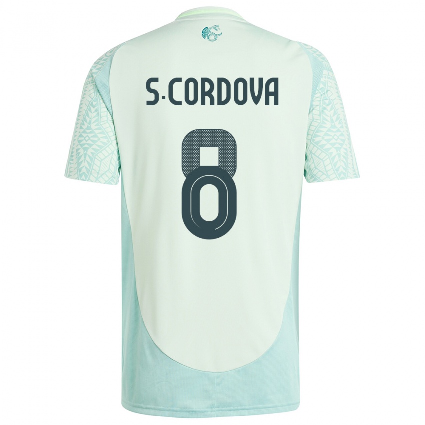 Bambino Maglia Messico Sebastian Cordova #8 Lino Verde Kit Gara Away 24-26 Maglietta