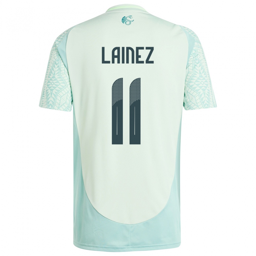 Bambino Maglia Messico Diego Lainez #11 Lino Verde Kit Gara Away 24-26 Maglietta