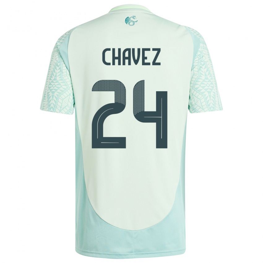 Bambino Maglia Messico Luis Chavez #24 Lino Verde Kit Gara Away 24-26 Maglietta