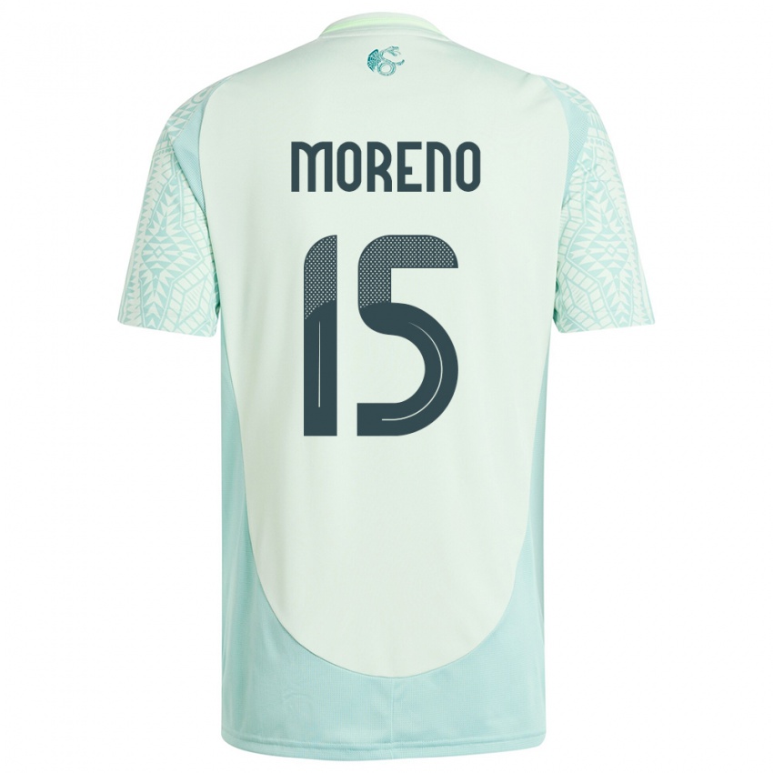 Bambino Maglia Messico Hector Moreno #15 Lino Verde Kit Gara Away 24-26 Maglietta