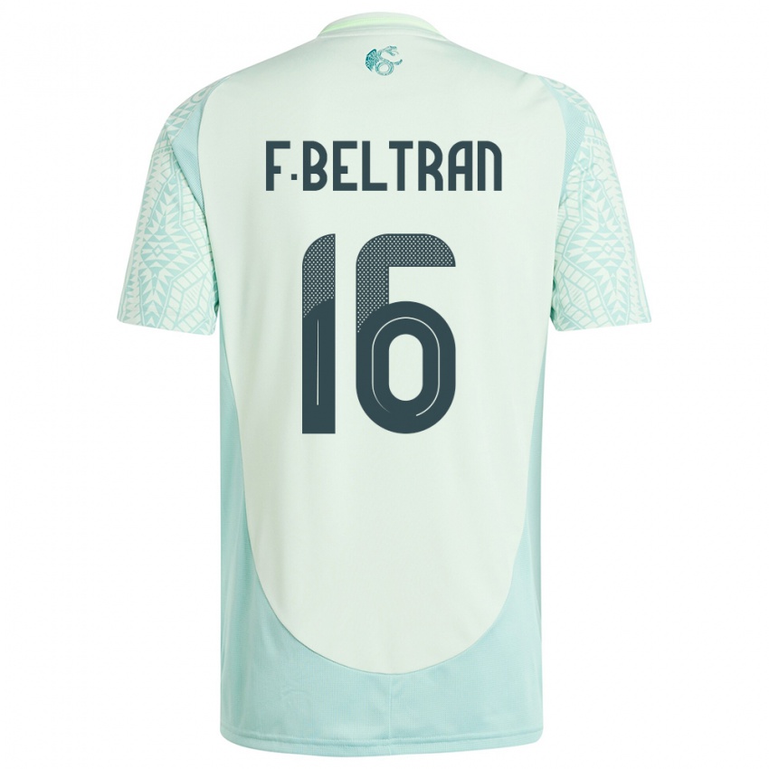 Bambino Maglia Messico Fernando Beltran #16 Lino Verde Kit Gara Away 24-26 Maglietta