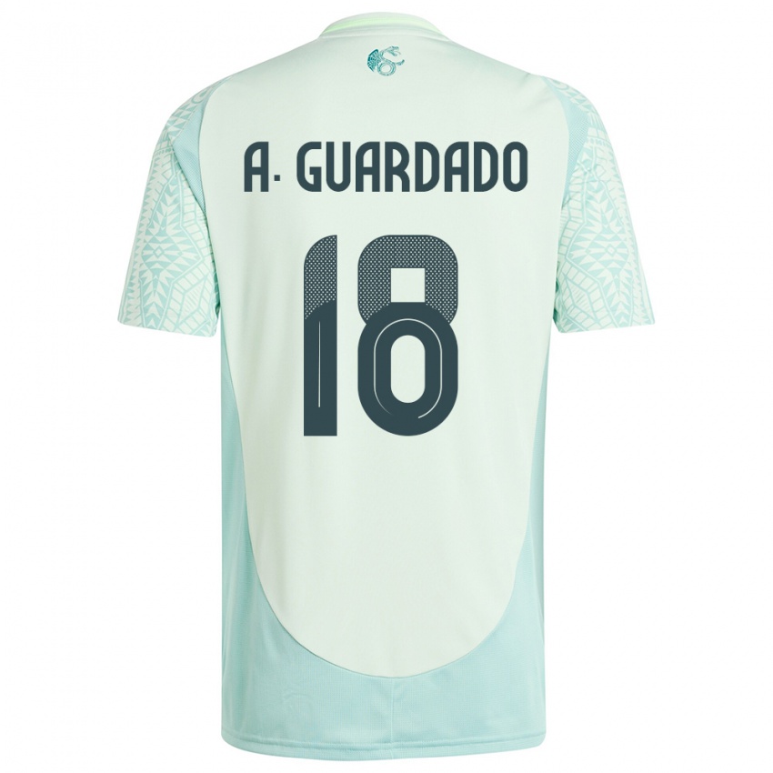 Bambino Maglia Messico Andres Guardado #18 Lino Verde Kit Gara Away 24-26 Maglietta