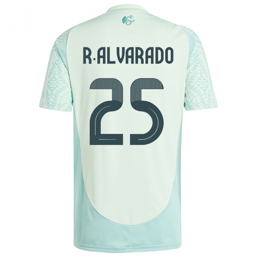 Bambino Maglia Messico Roberto Alvarado #25 Lino Verde Kit Gara Away 24-26 Maglietta