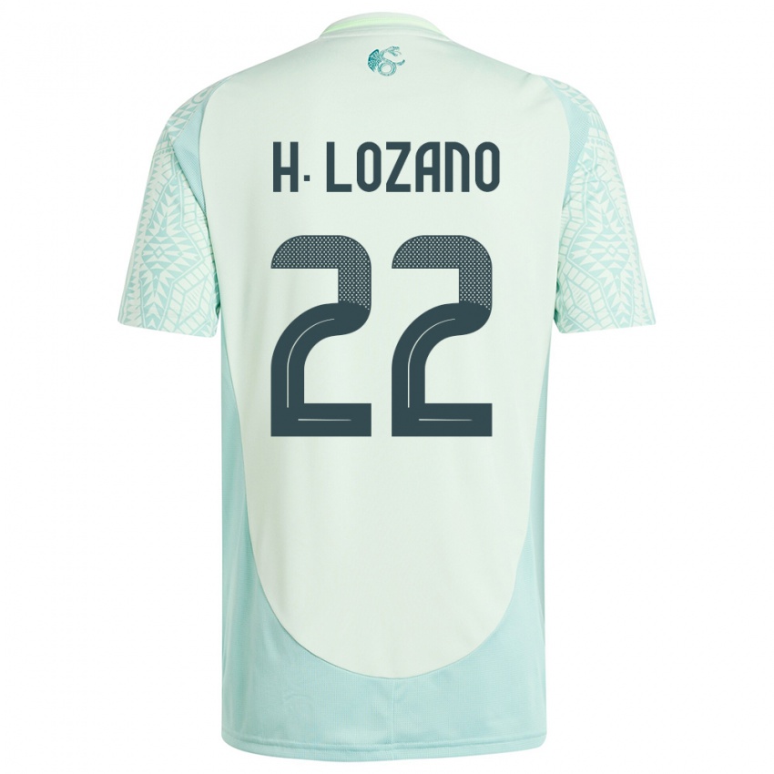 Bambino Maglia Messico Hirving Lozano #22 Lino Verde Kit Gara Away 24-26 Maglietta