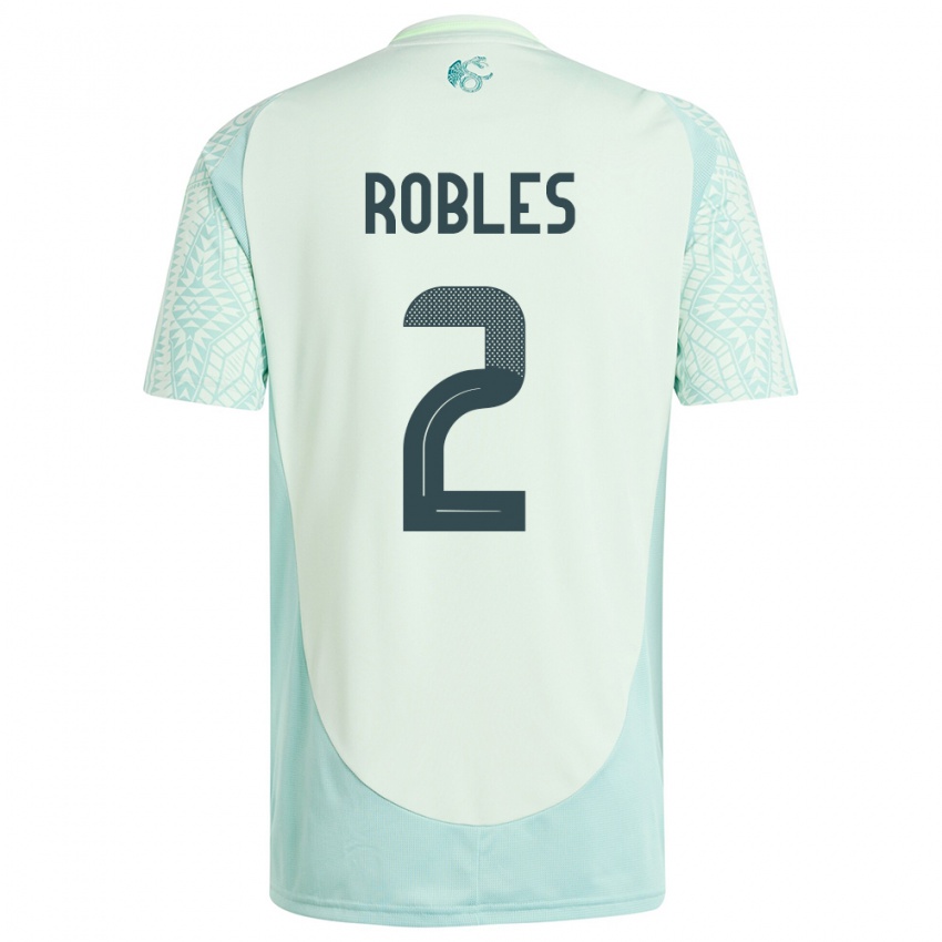 Bambino Maglia Messico Kenti Robles #2 Lino Verde Kit Gara Away 24-26 Maglietta