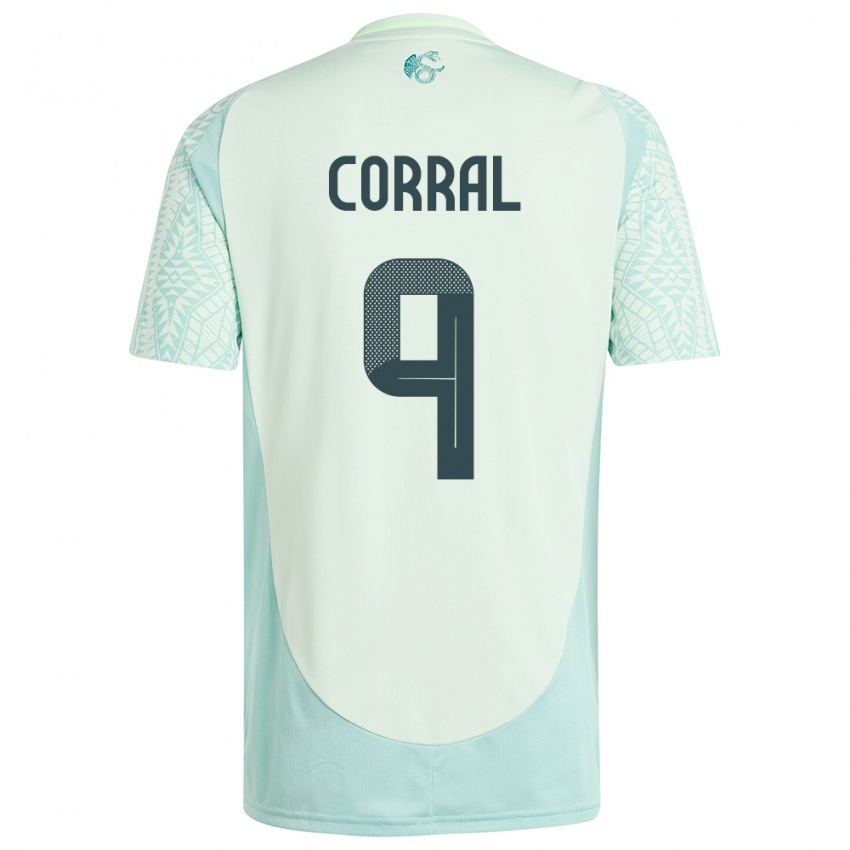 Bambino Maglia Messico Charlyn Corral #9 Lino Verde Kit Gara Away 24-26 Maglietta