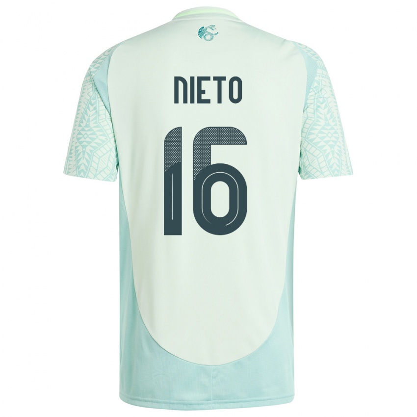 Bambino Maglia Messico Karla Nieto #16 Lino Verde Kit Gara Away 24-26 Maglietta