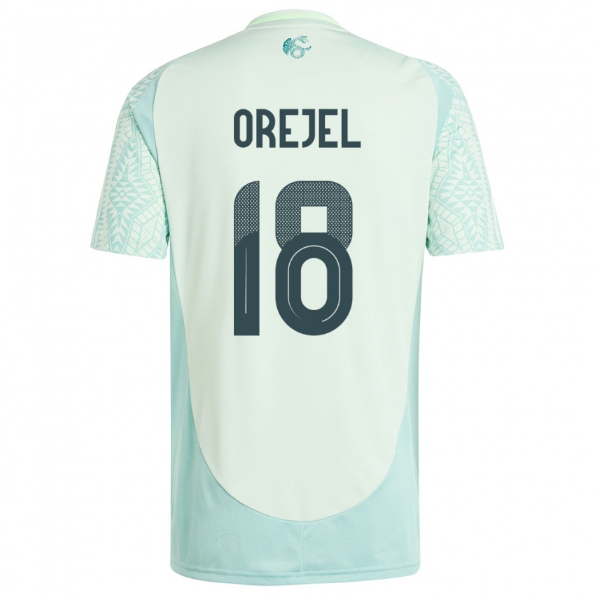 Bambino Maglia Messico Jocelyn Orejel #18 Lino Verde Kit Gara Away 24-26 Maglietta