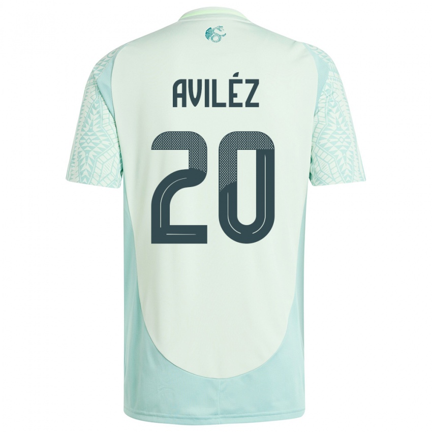 Bambino Maglia Messico Aylin Avilez #20 Lino Verde Kit Gara Away 24-26 Maglietta