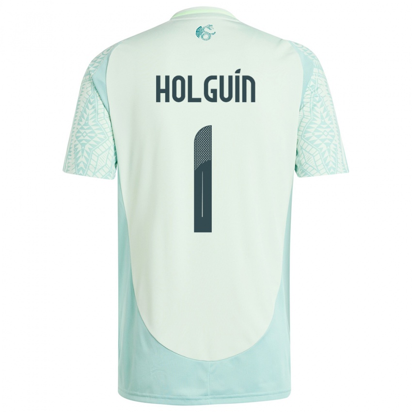 Bambino Maglia Messico Hector Holguin #1 Lino Verde Kit Gara Away 24-26 Maglietta