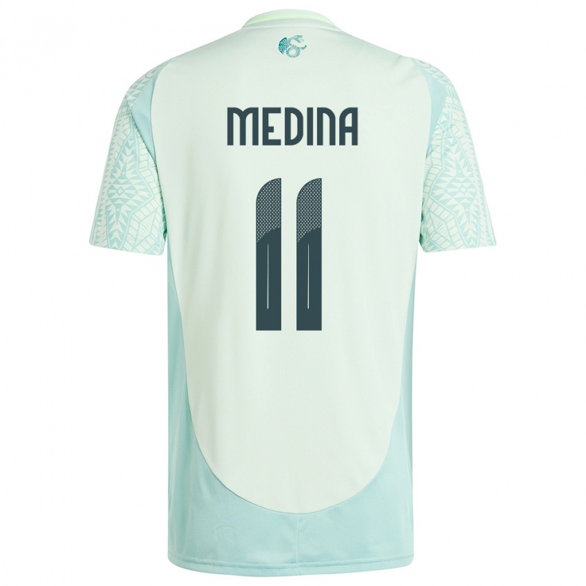 Bambino Maglia Messico Diego Medina #11 Lino Verde Kit Gara Away 24-26 Maglietta