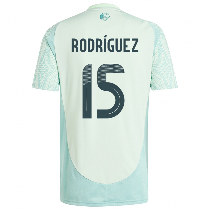 Bambino Maglia Messico Jorge Rodriguez #15 Lino Verde Kit Gara Away 24-26 Maglietta