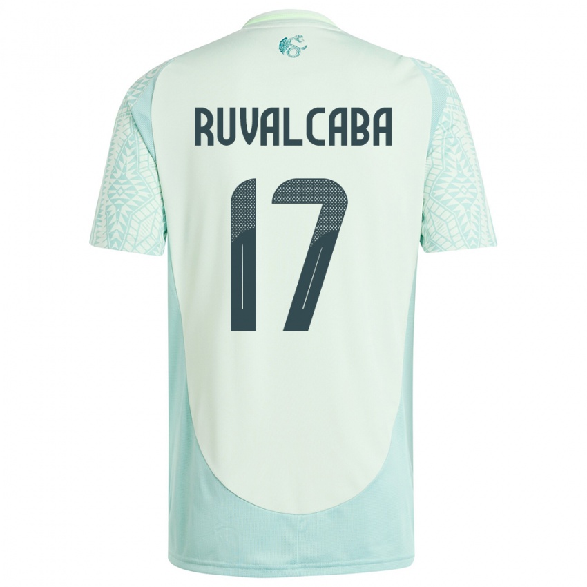 Bambino Maglia Messico Jorge Ruvalcaba #17 Lino Verde Kit Gara Away 24-26 Maglietta