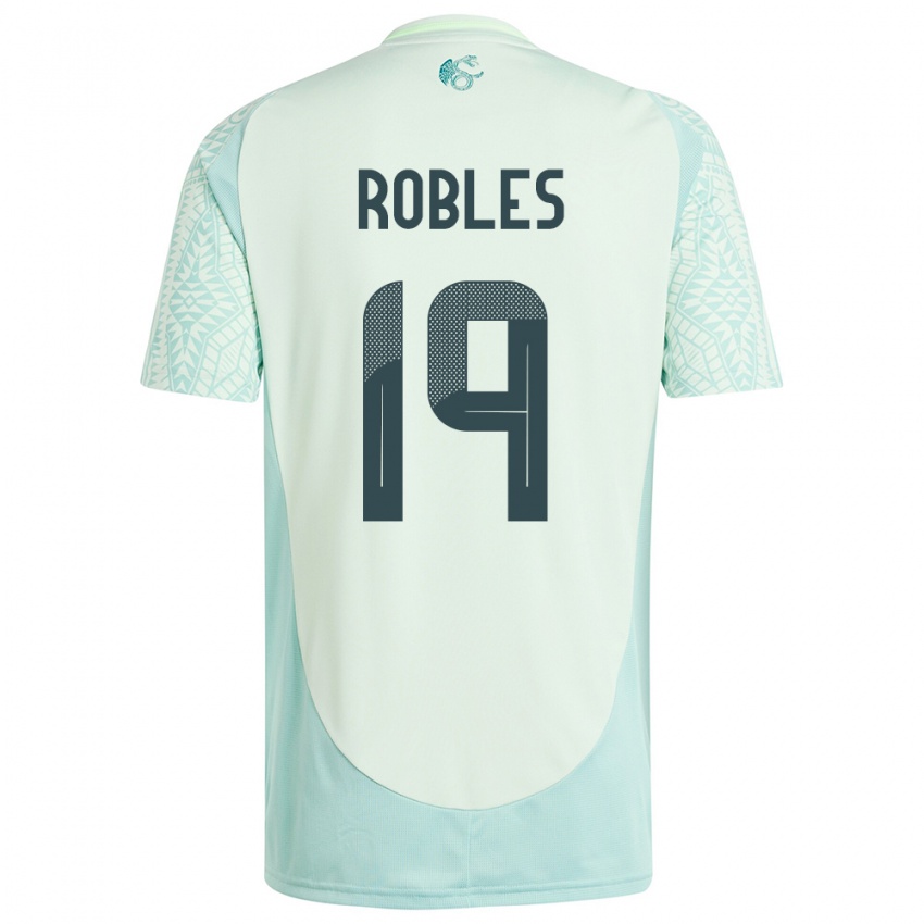 Bambino Maglia Messico Angel Robles #19 Lino Verde Kit Gara Away 24-26 Maglietta