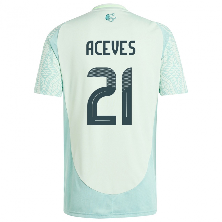 Bambino Maglia Messico Daniel Aceves #21 Lino Verde Kit Gara Away 24-26 Maglietta