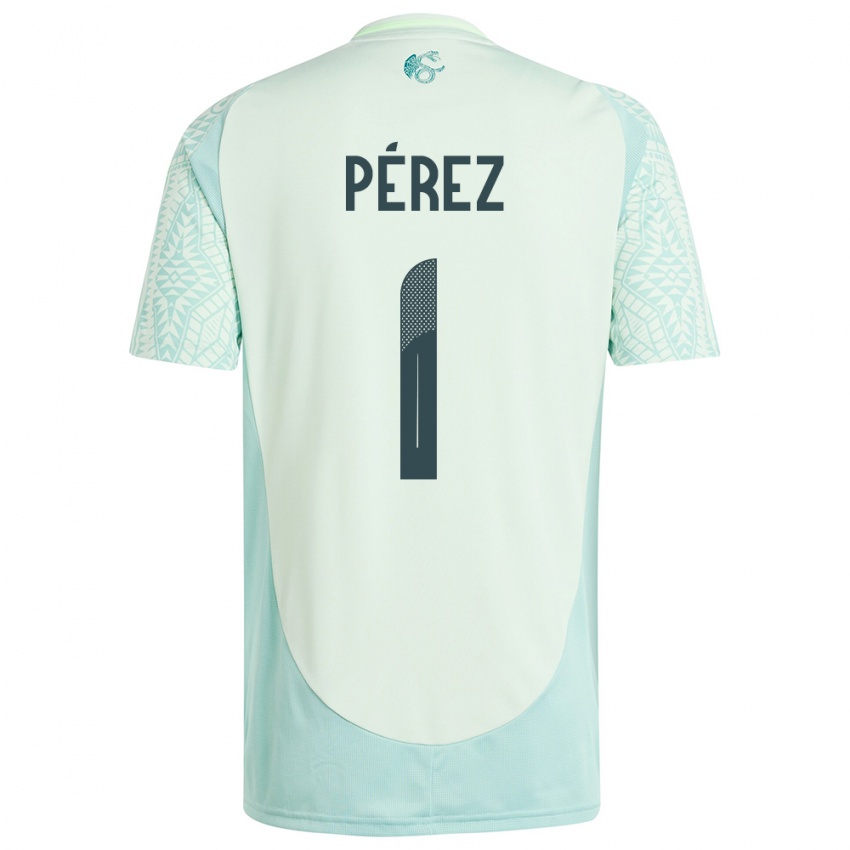 Bambino Maglia Messico Emiliano Perez #1 Lino Verde Kit Gara Away 24-26 Maglietta