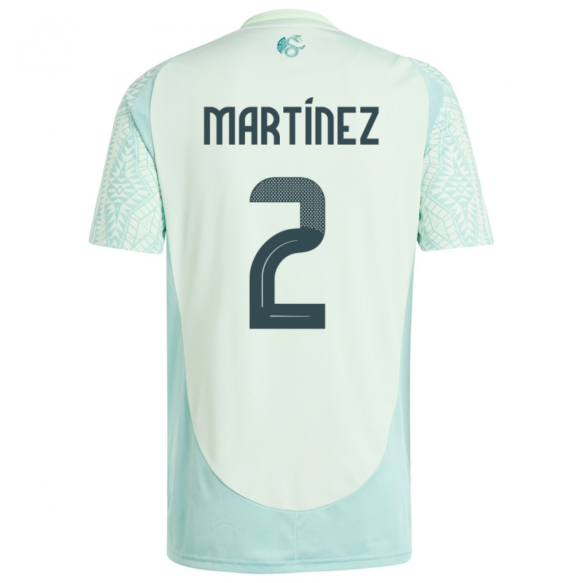 Bambino Maglia Messico Emilio Martinez #2 Lino Verde Kit Gara Away 24-26 Maglietta