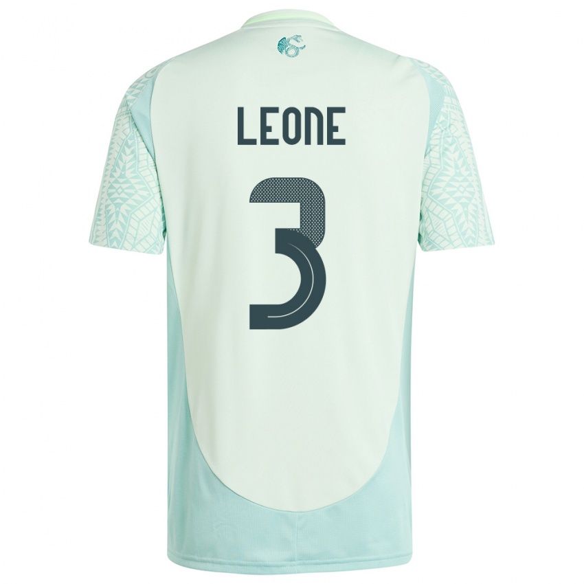 Bambino Maglia Messico Antonio Leone #3 Lino Verde Kit Gara Away 24-26 Maglietta