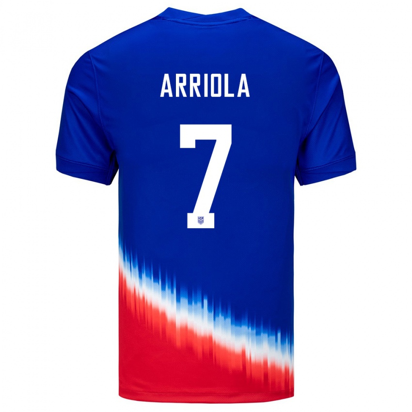 Bambino Maglia Stati Uniti Paul Arriola #7 Blu Kit Gara Away 24-26 Maglietta