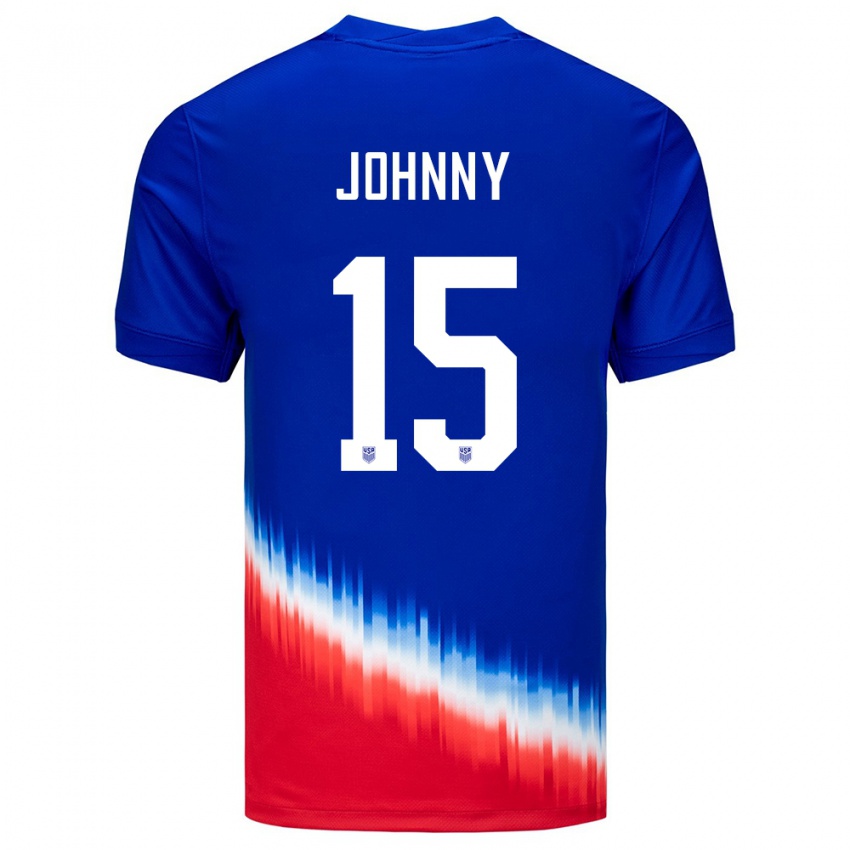 Bambino Maglia Stati Uniti Johnny #15 Blu Kit Gara Away 24-26 Maglietta