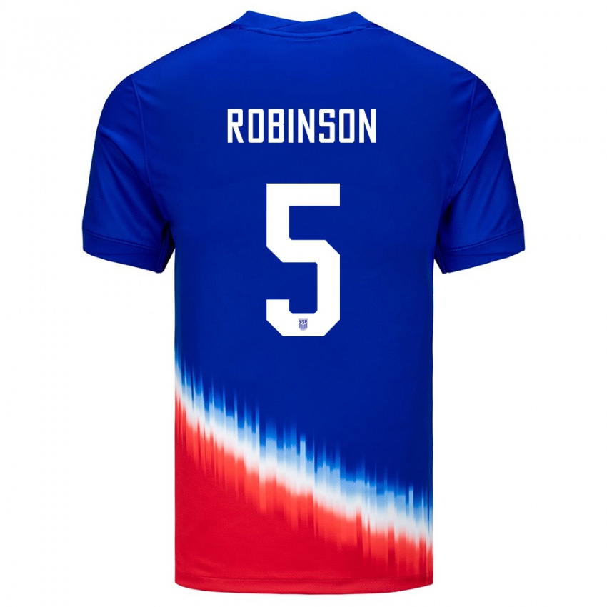 Bambino Maglia Stati Uniti Antonee Robinson #5 Blu Kit Gara Away 24-26 Maglietta