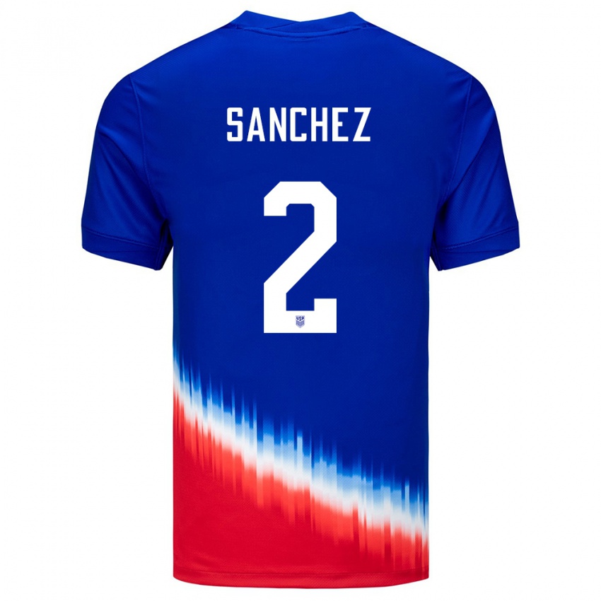 Bambino Maglia Stati Uniti Ashley Sanchez #2 Blu Kit Gara Away 24-26 Maglietta