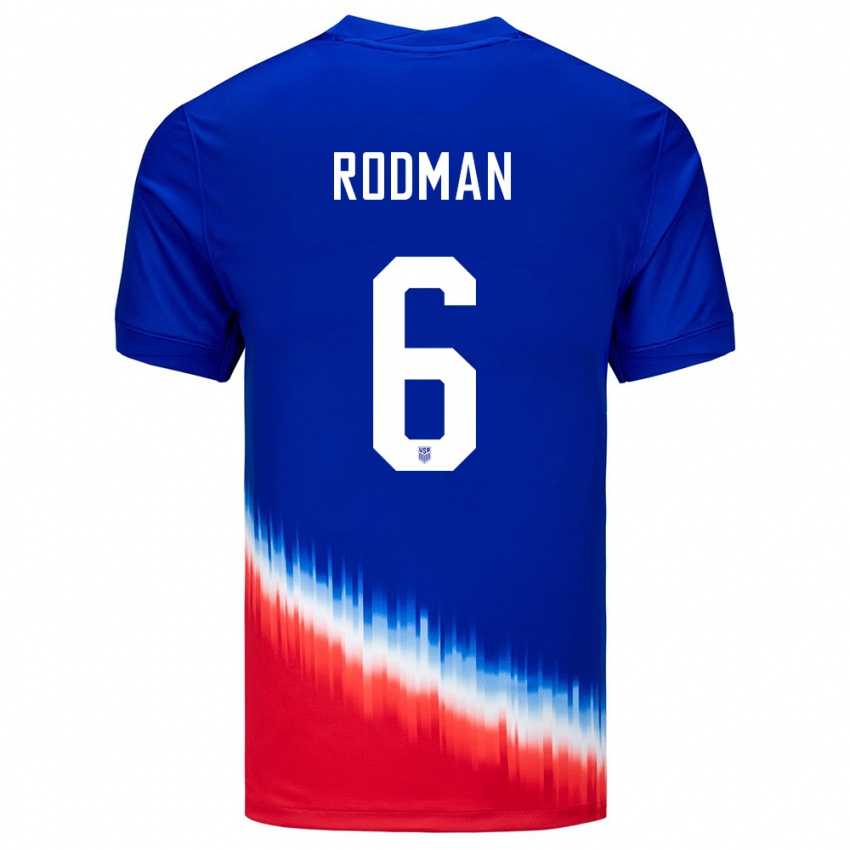 Bambino Maglia Stati Uniti Trinity Rodman #6 Blu Kit Gara Away 24-26 Maglietta